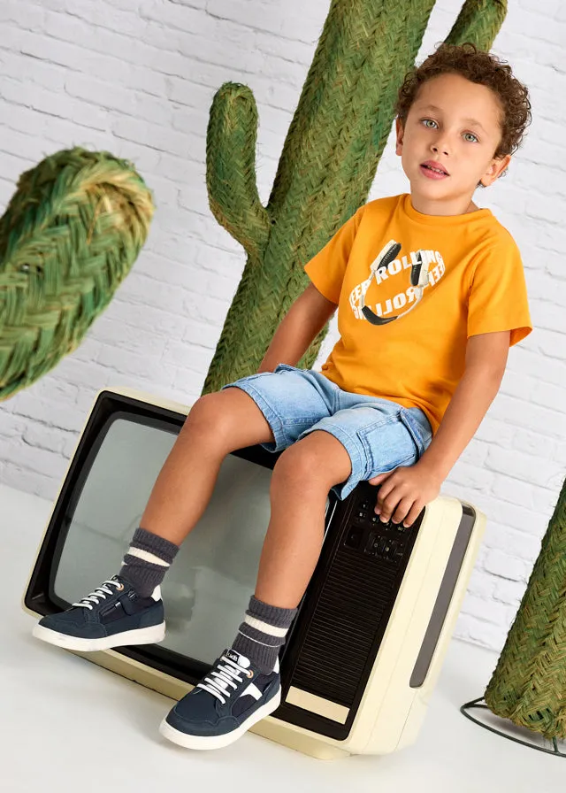 Boys Cargo Denim Shorts - Bleach