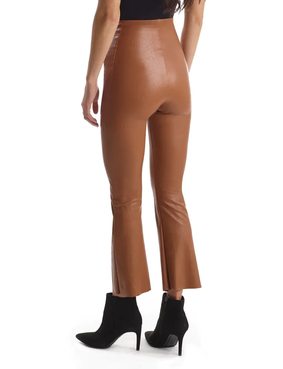 Commando: Faux Leather Cropped Flare - Cocoa