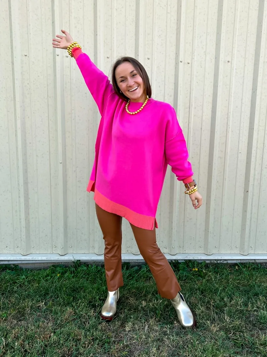 Commando: Faux Leather Cropped Flare - Cocoa