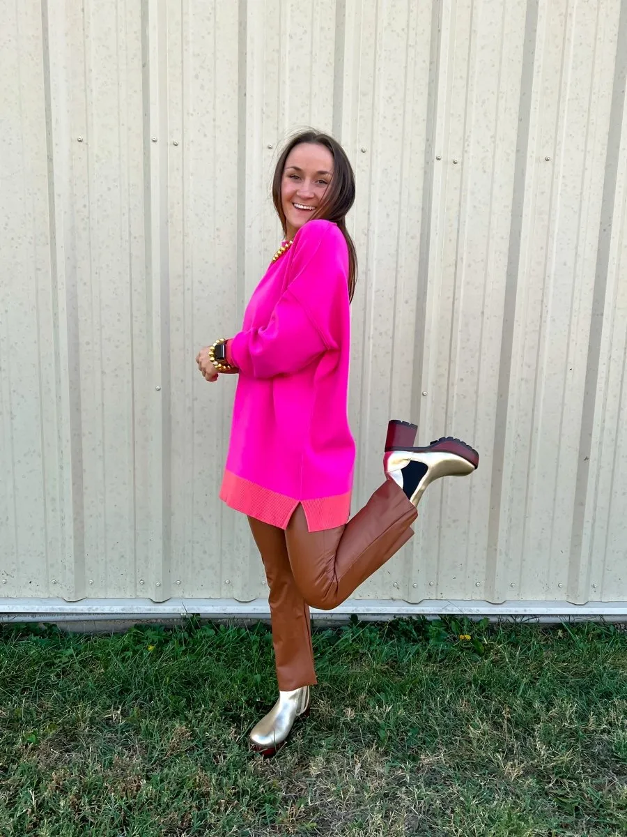 Commando: Faux Leather Cropped Flare - Cocoa