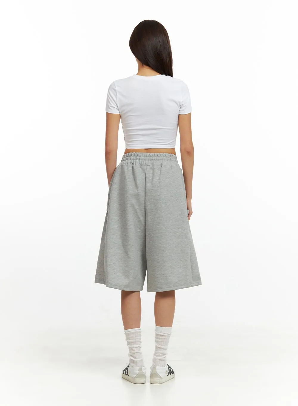 Cotton Cargo Sweat Shorts IU419
