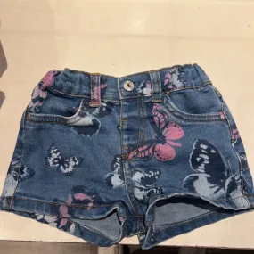 Denim 365 jean shorts w/ butterfly print 2-3T