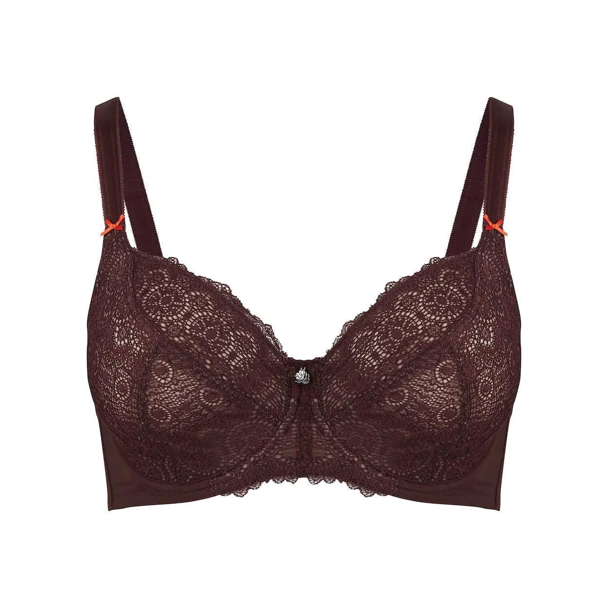 Geo Lace Full Cup Bra - Mocha
