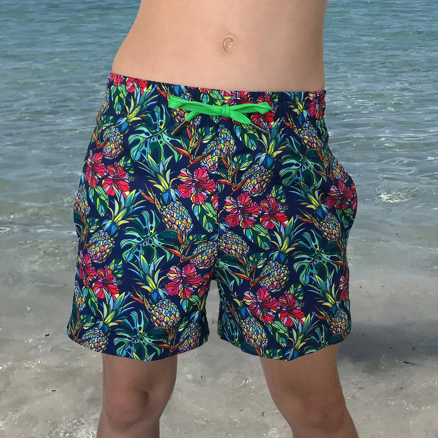 Kids Retro Trunks: Sweet Pineapples
