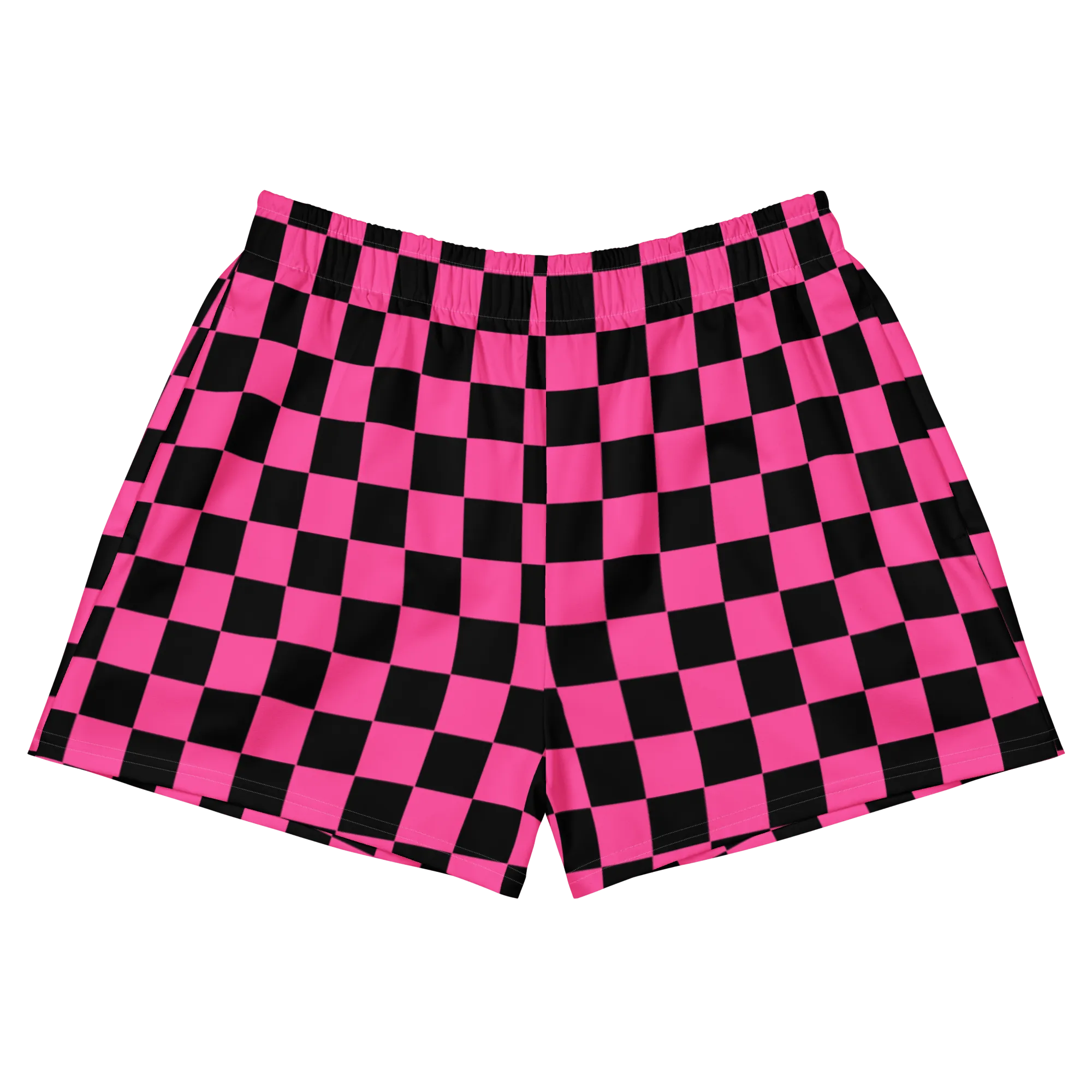 Pink Checkered Unisex Unlined Swim Trunks