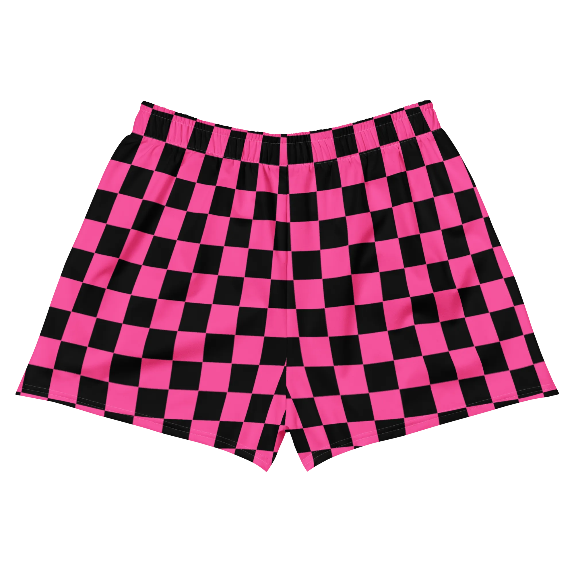 Pink Checkered Unisex Unlined Swim Trunks