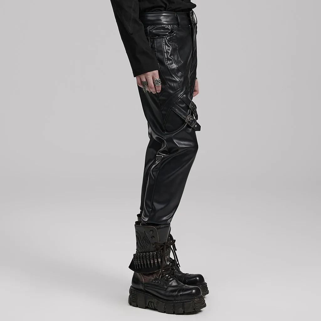 Punk faux leather pants WK-598PCM