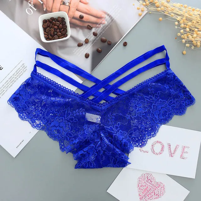 Sexy Panties Women Lace Low-rise Solid Sexy Briefs Female