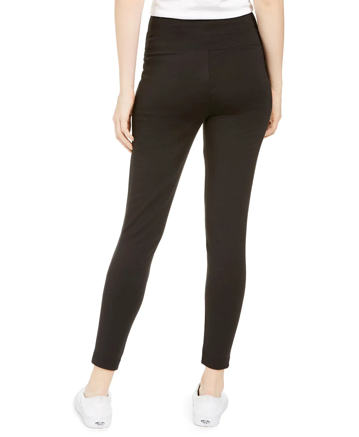 Tinseltown Love Fire Juniors' Topson Faux-Leather Leggings with Ponte-Knit Back Black Size Small