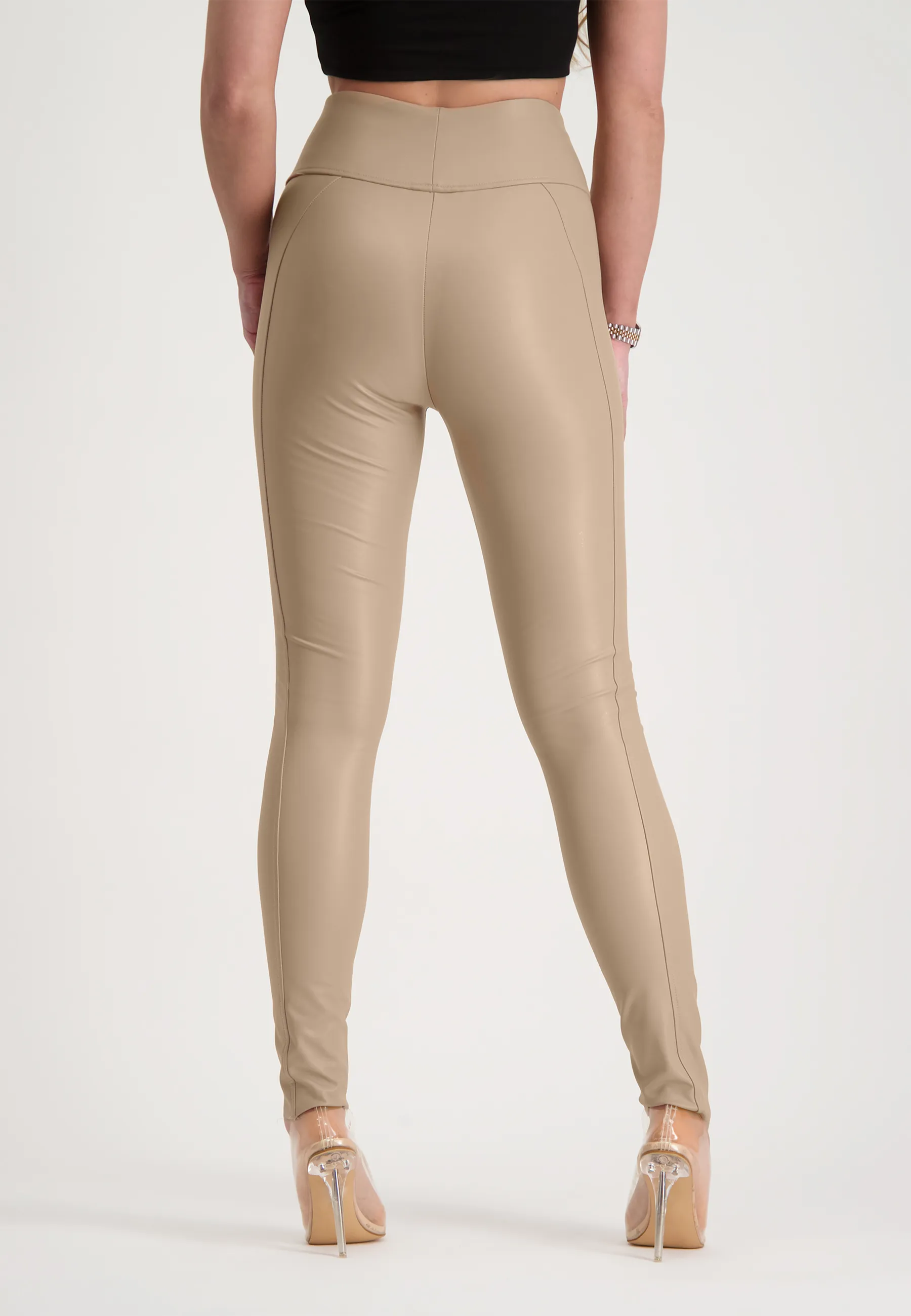 XOXO Yv. - Leather Sculpting Legging in Latte
