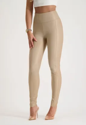 XOXO Yv. - Leather Sculpting Legging in Latte